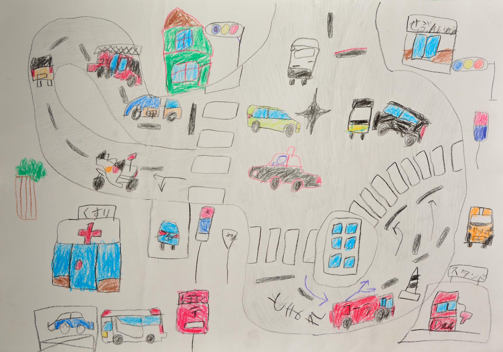 どうろをはしるいろんなくるま