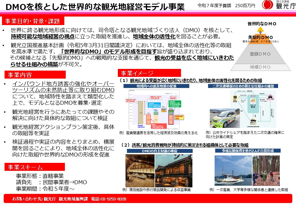DMOを核とした世界的な観光地経営モデル事業