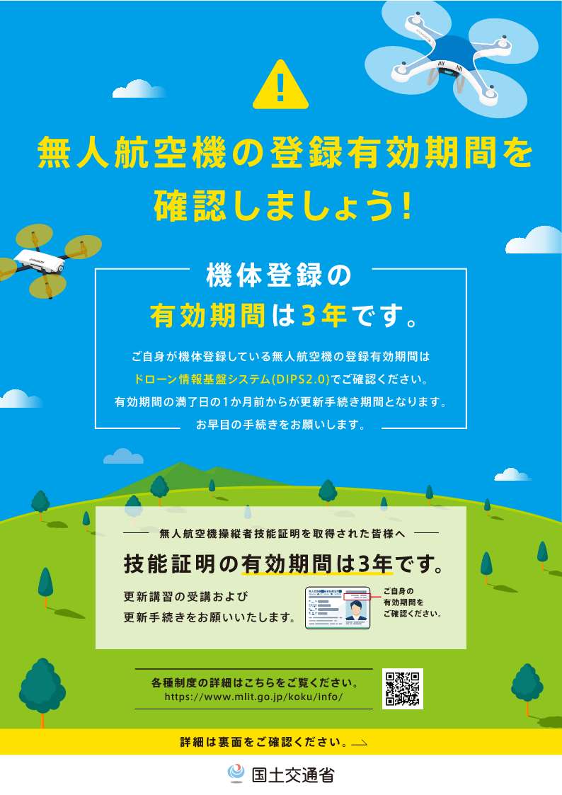 無人航空機の登録更新ポスター